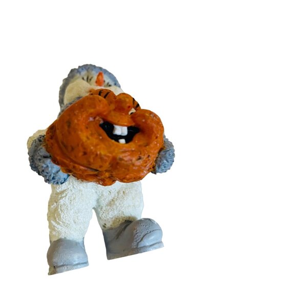 Adorable Snowman With Pumpkin Collectible Figurine - Winter Wonderland Humor 3" - Picture 3 of 5